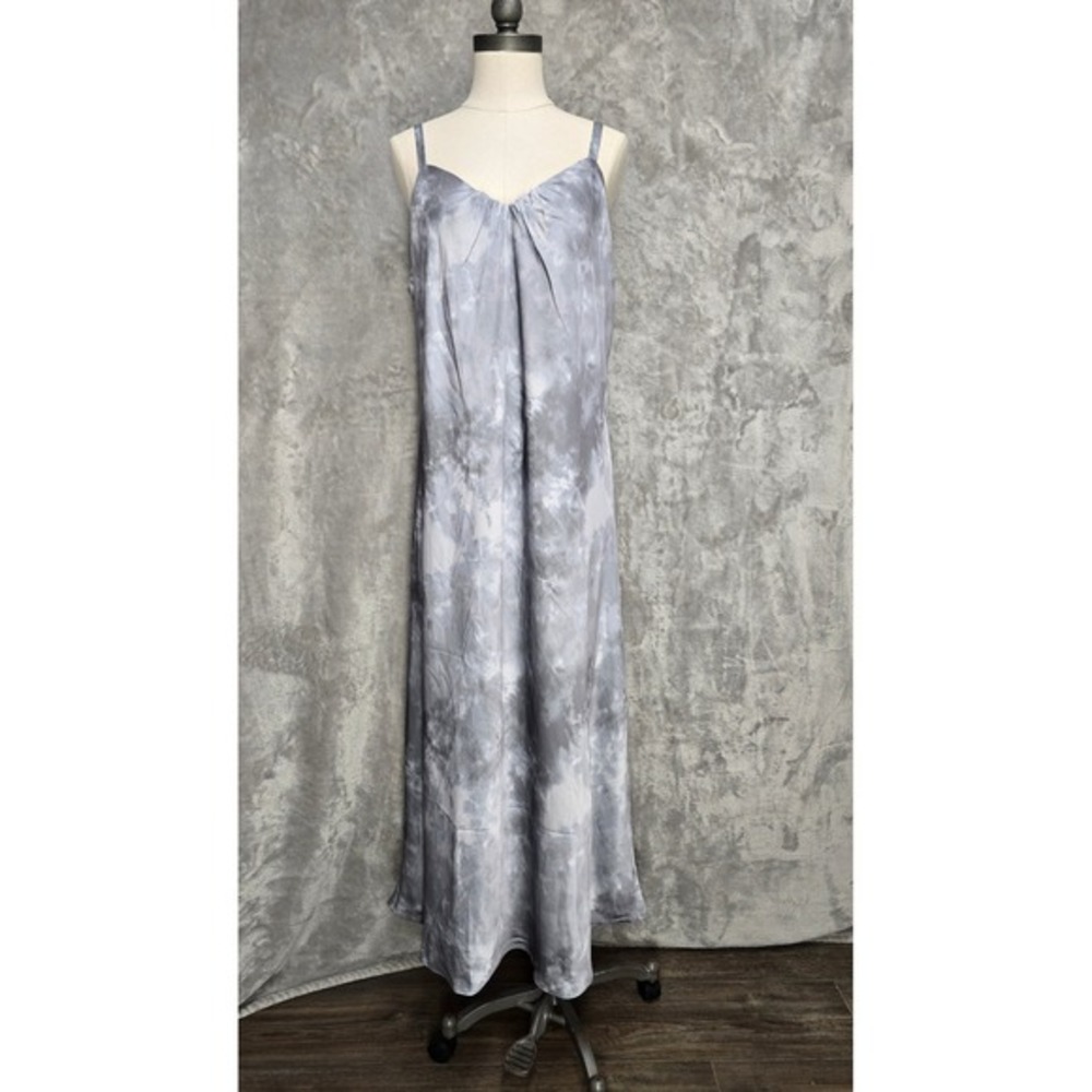 Calvin Klein Gray Tie Dye Maxi Dress Sleeveless Casual Career Size‎ 16